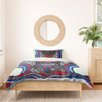 Newcastle Knights Bedding Set The Scream of Lightning Eyes - Indigenous Dot Ripping Effect