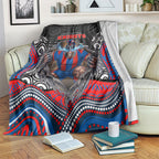 Newcastle Knights Blanket The Scream of Lightning Eyes - Indigenous Dot Ripping Effect