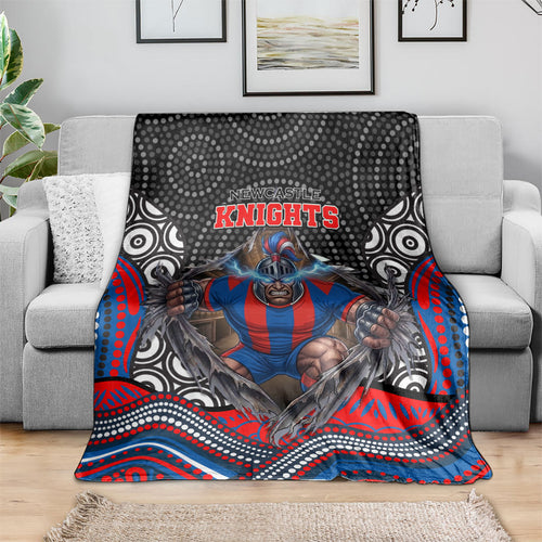 Newcastle Knights Blanket The Scream of Lightning Eyes - Indigenous Dot Ripping Effect