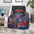 Newcastle Knights Blanket The Scream of Lightning Eyes - Indigenous Dot Ripping Effect
