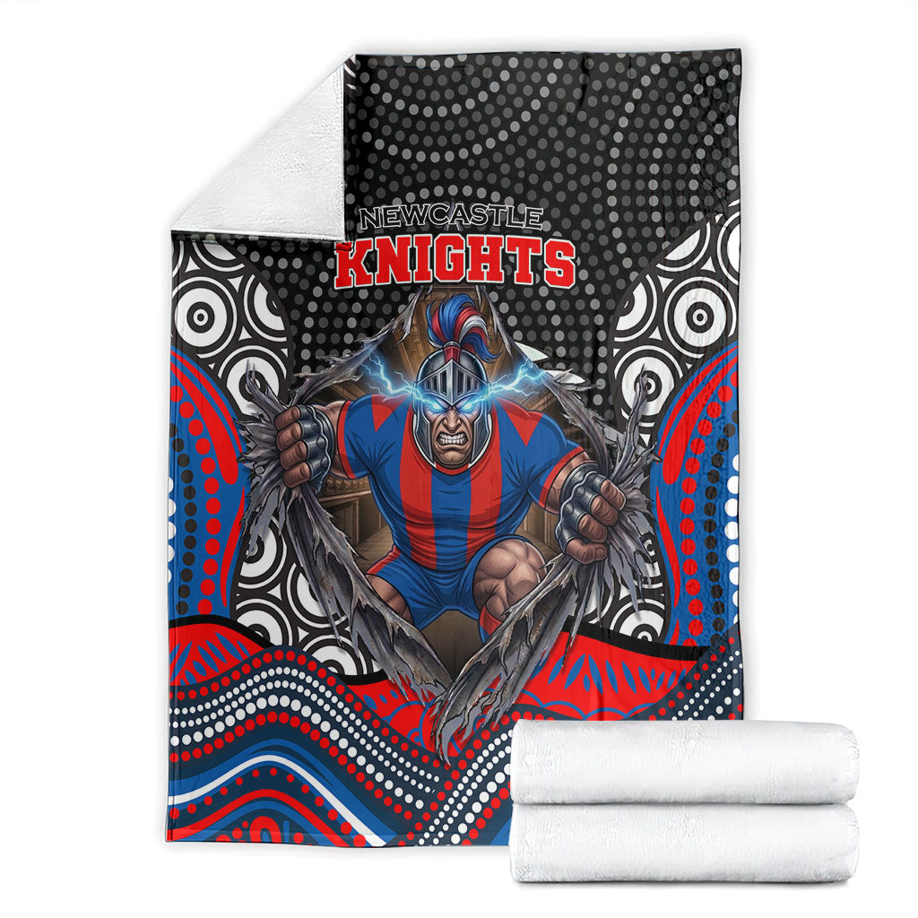 Newcastle Knights Blanket The Scream of Lightning Eyes - Indigenous Dot Ripping Effect