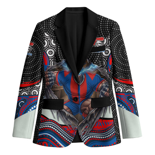 Newcastle Knights Blazer The Scream of Lightning Eyes - Indigenous Dot Ripping Effect