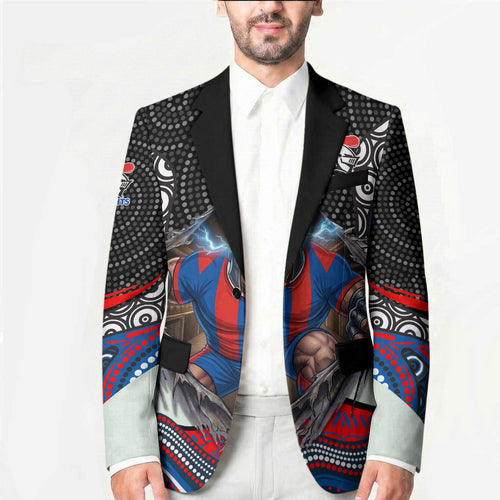 Newcastle Knights Blazer The Scream of Lightning Eyes - Indigenous Dot Ripping Effect