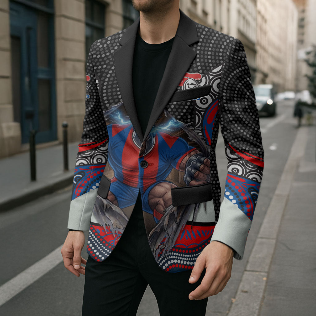 Newcastle Knights Blazer The Scream of Lightning Eyes - Indigenous Dot Ripping Effect