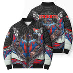 Newcastle Knights Bomber Puffer Jacket The Scream of Lightning Eyes - Indigenous Dot Ripping Effect