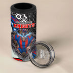 Newcastle Knights 4 in 1 Can Cooler Tumbler The Scream of Lightning Eyes - Indigenous Dot Ripping Effect