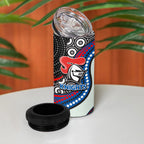 Newcastle Knights 4 in 1 Can Cooler Tumbler The Scream of Lightning Eyes - Indigenous Dot Ripping Effect