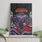Newcastle Knights Canvas Wall Art The Scream of Lightning Eyes - Indigenous Dot Ripping Effect