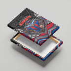 Newcastle Knights Canvas Wall Art The Scream of Lightning Eyes - Indigenous Dot Ripping Effect