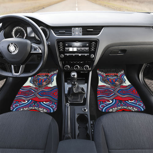 Newcastle Knights Car Mats The Scream of Lightning Eyes - Indigenous Dot Ripping Effect