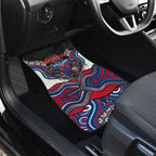 Newcastle Knights Car Mats The Scream of Lightning Eyes - Indigenous Dot Ripping Effect
