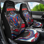Newcastle Knights Car Seat Cover The Scream of Lightning Eyes - Indigenous Dot Ripping Effect
