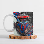 Newcastle Knights Ceramic Mug The Scream of Lightning Eyes - Indigenous Dot Ripping Effect