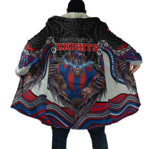 Newcastle Knights Cloak The Scream of Lightning Eyes - Indigenous Dot Ripping Effect
