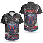 Newcastle Knights Couples Matching Puletasi and Hawaiian Shirt The Scream of Lightning Eyes - Indigenous Dot Ripping Effect