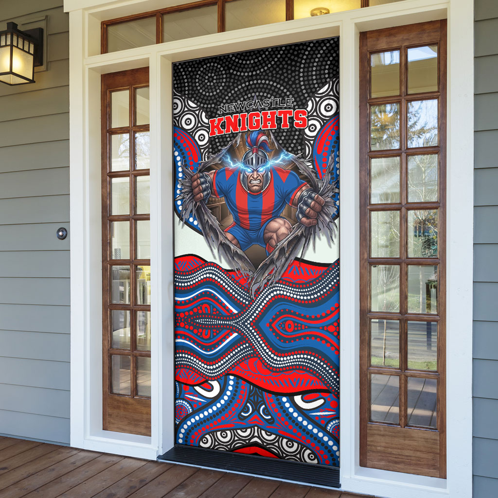 Newcastle Knights Door Cover The Scream of Lightning Eyes - Indigenous Dot Ripping Effect