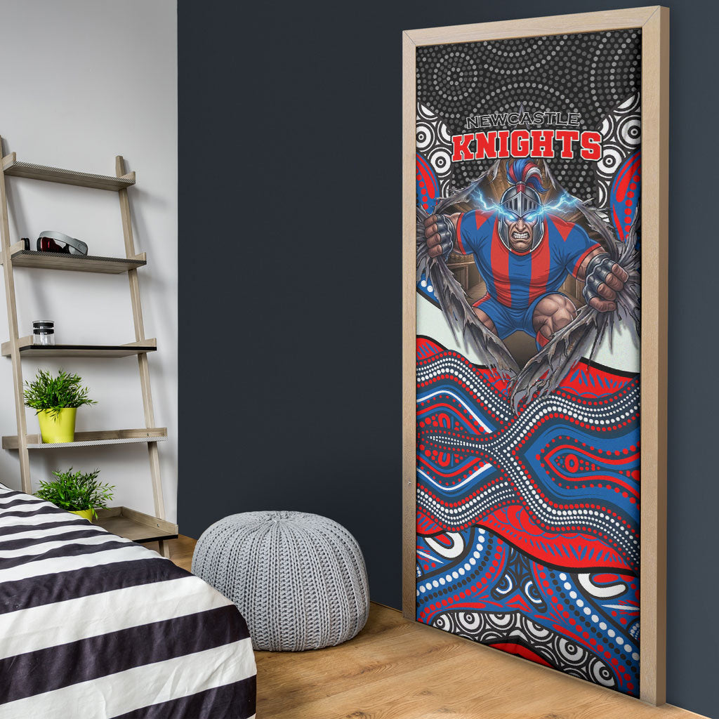 Newcastle Knights Door Cover The Scream of Lightning Eyes - Indigenous Dot Ripping Effect