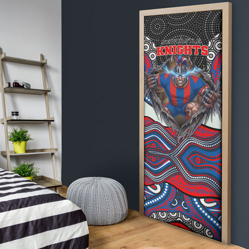 Newcastle Knights Door Cover The Scream of Lightning Eyes - Indigenous Dot Ripping Effect