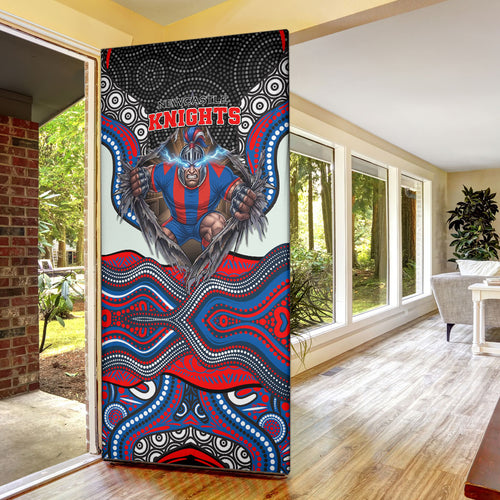 Newcastle Knights Door Cover The Scream of Lightning Eyes - Indigenous Dot Ripping Effect