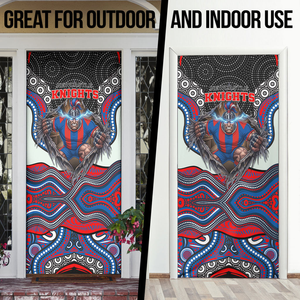 Newcastle Knights Door Cover The Scream of Lightning Eyes - Indigenous Dot Ripping Effect