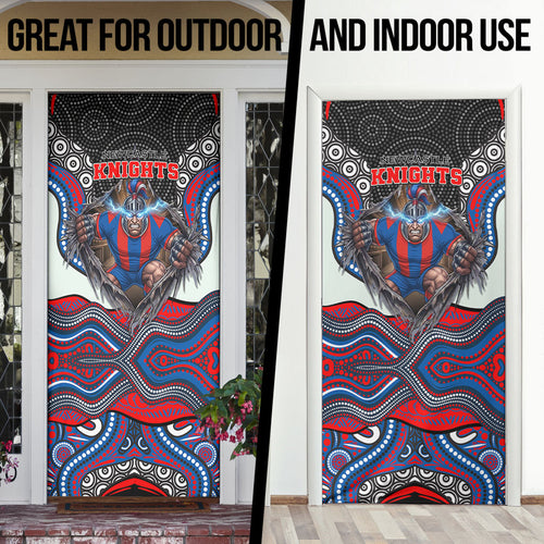 Newcastle Knights Door Cover The Scream of Lightning Eyes - Indigenous Dot Ripping Effect