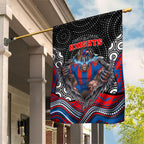 Newcastle Knights Garden Flag The Scream of Lightning Eyes - Indigenous Dot Ripping Effect