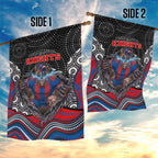 Newcastle Knights Garden Flag The Scream of Lightning Eyes - Indigenous Dot Ripping Effect