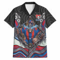 Newcastle Knights Hawaiian Shirt The Scream of Lightning Eyes - Indigenous Dot Ripping Effect