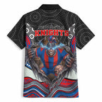 Newcastle Knights Hawaiian Shirt The Scream of Lightning Eyes - Indigenous Dot Ripping Effect
