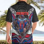 Newcastle Knights Hawaiian Shirt The Scream of Lightning Eyes - Indigenous Dot Ripping Effect
