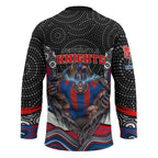 Newcastle Knights Hockey Jersey The Scream of Lightning Eyes - Indigenous Dot Ripping Effect
