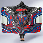 Newcastle Knights Hooded Blanket The Scream of Lightning Eyes - Indigenous Dot Ripping Effect