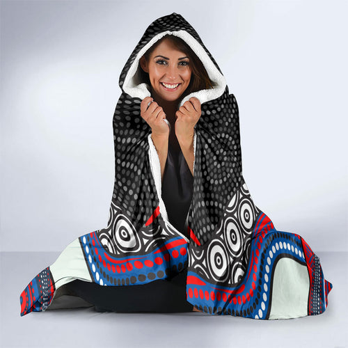 Newcastle Knights Hooded Blanket The Scream of Lightning Eyes - Indigenous Dot Ripping Effect