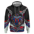 Newcastle Knights Hoodie The Scream of Lightning Eyes - Indigenous Dot Ripping Effect