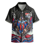 Newcastle Knights Kid Hawaiian Shirt The Scream of Lightning Eyes - Indigenous Dot Ripping Effect