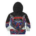 Newcastle Knights Kid Hoodie The Scream of Lightning Eyes - Indigenous Dot Ripping Effect