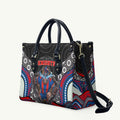 Newcastle Knights Leather Bag The Scream of Lightning Eyes - Indigenous Dot Ripping Effect