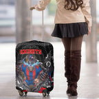 Newcastle Knights Luggage Cover The Scream of Lightning Eyes - Indigenous Dot Ripping Effect