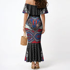 Newcastle Knights Mermaid Dress The Scream of Lightning Eyes - Indigenous Dot Ripping Effect