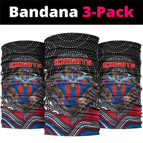 Newcastle Knights Neck Gaiter The Scream of Lightning Eyes - Indigenous Dot Ripping Effect