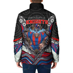 Newcastle Knights Padded Jacket The Scream of Lightning Eyes - Indigenous Dot Ripping Effect