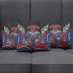 Newcastle Knights Pillow Cover The Scream of Lightning Eyes - Indigenous Dot Ripping Effect