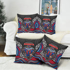 Newcastle Knights Pillow Cover The Scream of Lightning Eyes - Indigenous Dot Ripping Effect