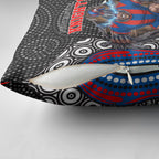 Newcastle Knights Pillow Cover The Scream of Lightning Eyes - Indigenous Dot Ripping Effect