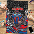 Newcastle Knights Puzzle The Scream of Lightning Eyes - Indigenous Dot Ripping Effect