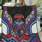 Newcastle Knights Quilt The Scream of Lightning Eyes - Indigenous Dot Ripping Effect