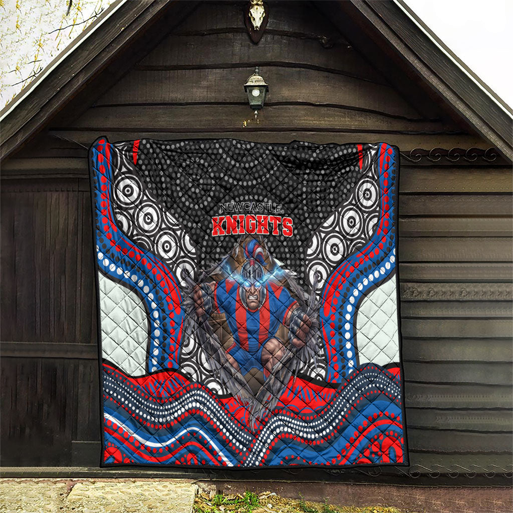 Newcastle Knights Quilt The Scream of Lightning Eyes - Indigenous Dot Ripping Effect