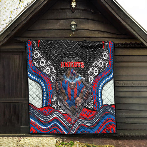 Newcastle Knights Quilt The Scream of Lightning Eyes - Indigenous Dot Ripping Effect