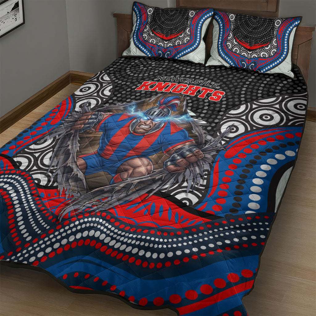 Newcastle Knights Quilt Bed Set The Scream of Lightning Eyes - Indigenous Dot Ripping Effect