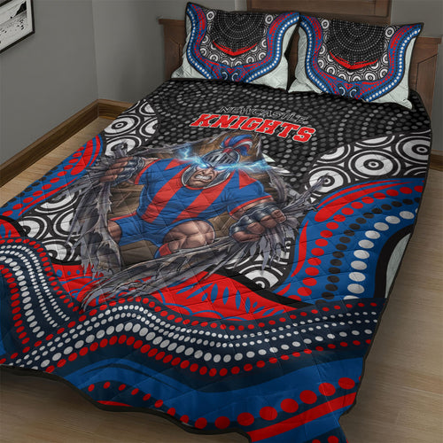 Newcastle Knights Quilt Bed Set The Scream of Lightning Eyes - Indigenous Dot Ripping Effect